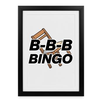 TENDANCE B-B-B-BINGO, PLAISIR VIRAL, PRÉSIDENT 🪑 D’ÉCOLE À MÈMES - Affiche encadrée (27 × 37 cm) - noir - Devant