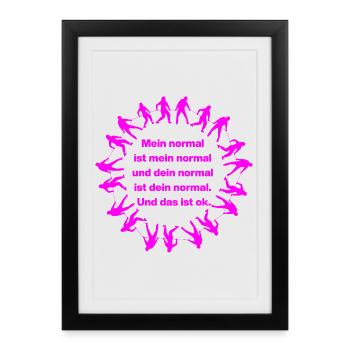 MON NORMAL EST MON NORMAL, LE TIEN VA BIEN ✌️ - Affiche encadrée (27 × 37 cm) - noir - Devant