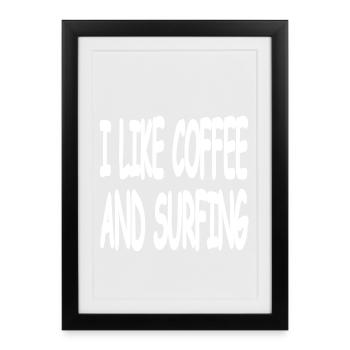 Surfing - Framed poster (27 × 37 cm) - black - Front