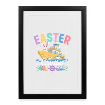 Citation des vacances de croisière de Pâques - Affiche encadrée (27 × 37 cm) - noir - Devant