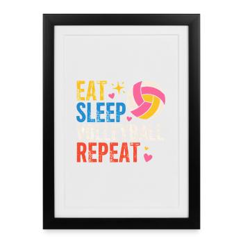 Volleyball Saying Beachvolleyball - Framed poster (27 × 37 cm) - black - Front