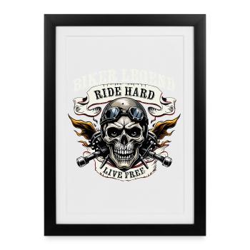 Ride Hard - Live Free - Framed poster (27 × 37 cm) - black - Front