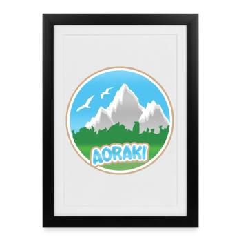 Mont Aoraki - Affiche encadrée (27 × 37 cm) - noir - Devant