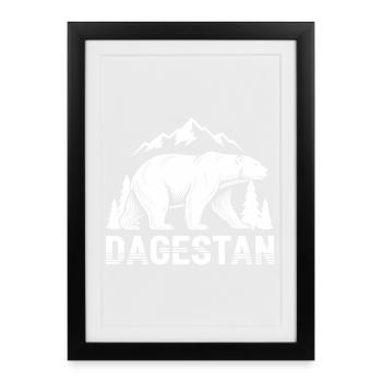 Dagestan Bear Mountain Crest - Framed poster (27 × 37 cm) - black - Front