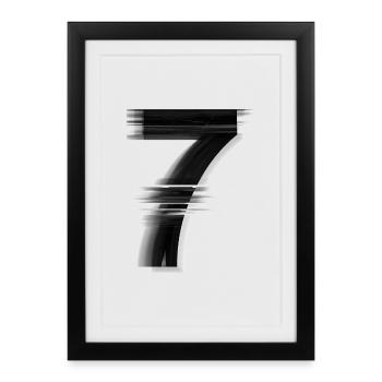 Sept brosses de glitch - Affiche encadrée (27 × 37 cm) - noir - Devant