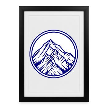 Rochers symboliques des montagnes - Affiche encadrée (27 × 37 cm) - noir - Devant