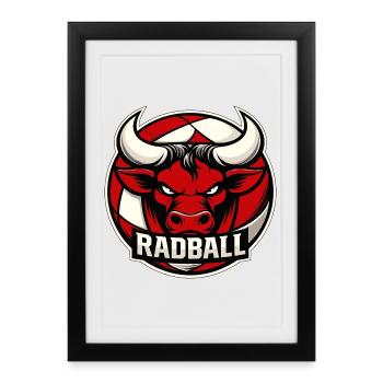 Cycling ball, cycleball, cyclisme en salle - Affiche encadrée (27 × 37 cm) - noir - Devant