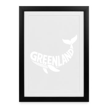 Greenland Whale Lettering - Framed poster (27 × 37 cm) - black - Front