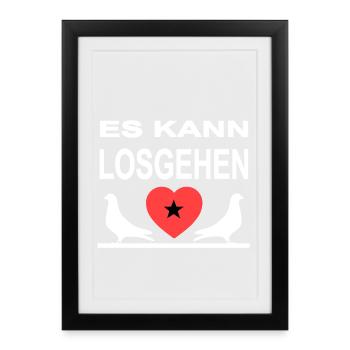 Colombes - Affiche encadrée (27 × 37 cm) - noir - Devant