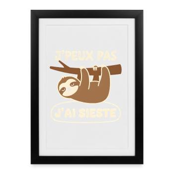 Sloth's Nap - Framed poster (27 × 37 cm) - black - Front