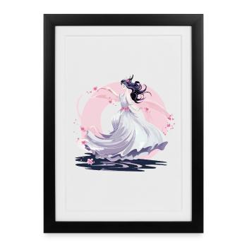 Danse de la Lune de la Fée des Cerisiers en Fleurs - Affiche encadrée (27 × 37 cm) - noir - Devant