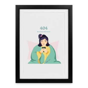 404 Motivation Missing - Framed poster (27 × 37 cm) - black - Front