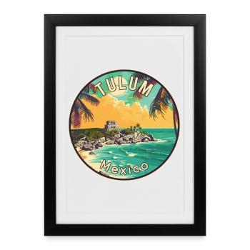 Tulum In Mexico Tropical Paradise Travel Art - Framed poster (27 × 37 cm) - black - Front