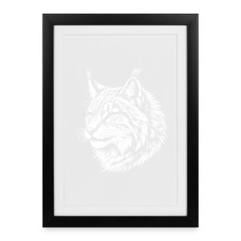 Lynx Contrast Portrait - Framed poster (27 × 37 cm) - black - Front