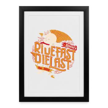 Roulez vite - Affiche encadrée (27 × 37 cm) - noir - Devant
