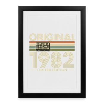 1982 Retro Édition Limitée Boombox - Affiche encadrée (27 × 37 cm) - noir - Devant