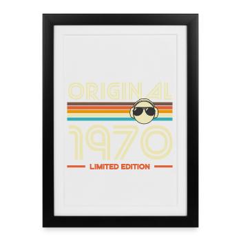 Original 1970 Limited Edition Retro - Affiche encadrée (27 × 37 cm) - noir - Devant