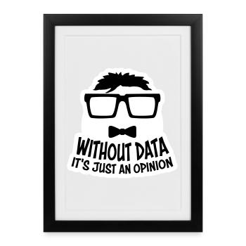 Sans données, ce n’est qu’un nerd de statistiques d’opinion - Affiche encadrée (27 × 37 cm) - noir - Devant