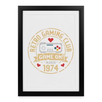 March 1974 Birthday Gift March 1974 Born - Framed poster (27 × 37 cm) - black - Front