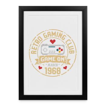 March 1968 Birthday Gift March 1968 Born - Framed poster (27 × 37 cm) - black - Front