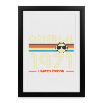 1971 Édition Limité Vintage - Affiche encadrée (27 × 37 cm) - noir - Devant