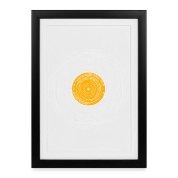 Travail sur la ligne d’albums vinyles - Affiche encadrée (27 × 37 cm) - noir - Devant