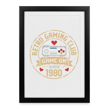 March 1980 Birthday Gift March 1980 Born - Framed poster (27 × 37 cm) - black - Front