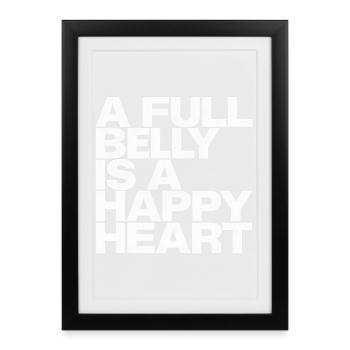 Ventre plein, cœur heureux - Affiche encadrée (27 × 37 cm) - noir - Devant