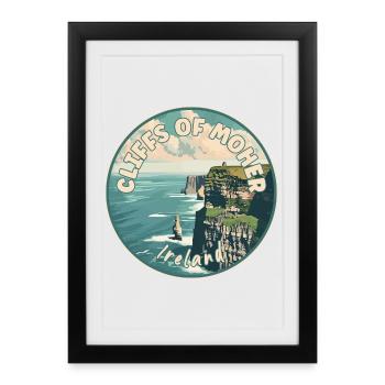 Discover Cliffs Of Moher In Ireland - Framed poster (27 × 37 cm) - black - Front