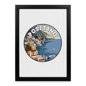 Explore Positano in Italy Mediterranean Paradise - Framed poster (27 × 37 cm) - black - Front