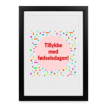 Joyeux anniversaire - Affiche encadrée (27 × 37 cm) - noir - Devant