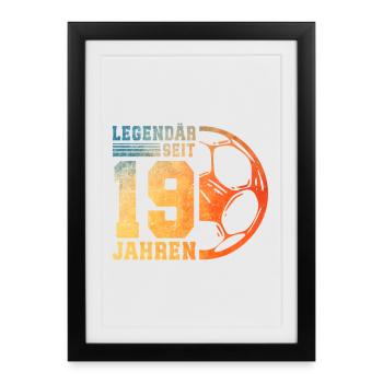 19th Birthday Football 19 Years Young Man - Framed poster (27 × 37 cm) - black - Front