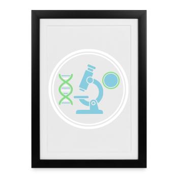 Wissenschaft Logo Biologie - Gerahmtes Poster (27 × 37 cm) - Schwarz - Vorne