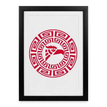 Emblème de l'aigle rouge - Affiche encadrée (27 × 37 cm) - noir - Devant