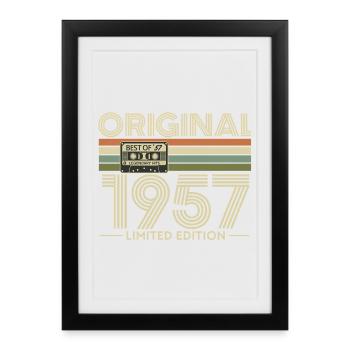 Original 1957 Limited Edition Retro - Framed poster (27 × 37 cm) - black - Front