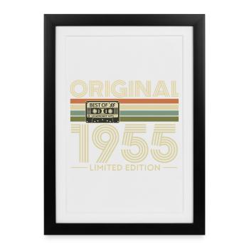 Original 1955 Héritage Retro - Affiche encadrée (27 × 37 cm) - noir - Devant