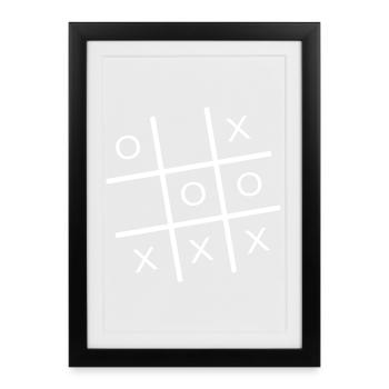 Tic Tac Toe Grid Game - Framed poster (27 × 37 cm) - black - Front