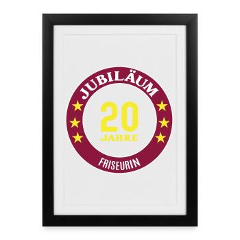 Hairdresser Anniversary 20 Years 20th Company Anniversary - Framed poster (27 × 37 cm) - black - Front