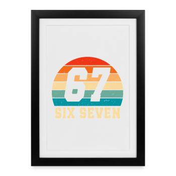 67 Six Seven Brainrot - Framed poster (27 × 37 cm) - black - Front