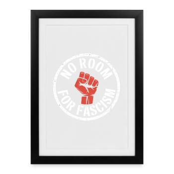 No Room for Fascism - Antifa Merch - Framed poster (27 × 37 cm) - black - Front