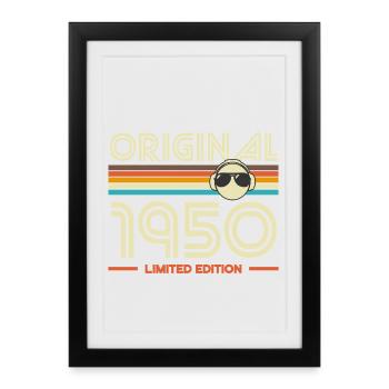 Original 1950 Retro Tee - Affiche encadrée (27 × 37 cm) - noir - Devant