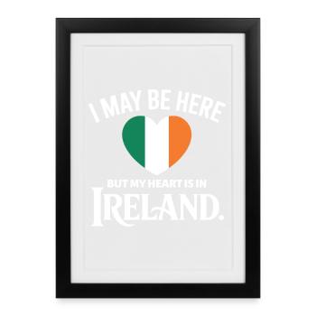 Ireland Heartbeat Design - Framed poster (27 × 37 cm) - black - Front