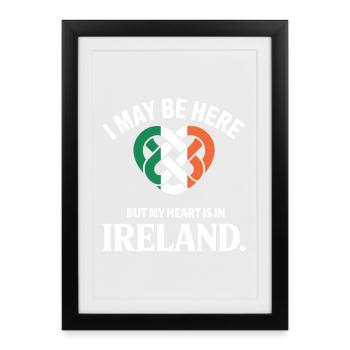 Fierté du Nœud Celtique du Cœur Irlandais - Affiche encadrée (27 × 37 cm) - noir - Devant