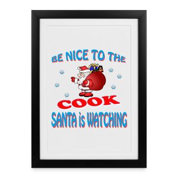 PÈRE NOËL COOK - Affiche encadrée (27 × 37 cm) - noir - Devant