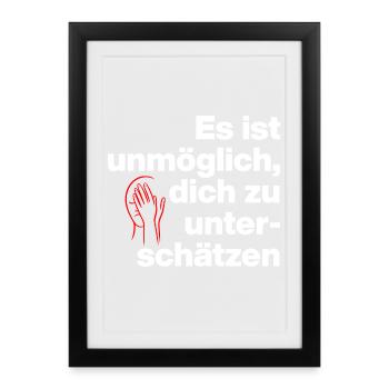 IT'S IMPOSSIBLE TO UNDERESTIMATE YOURSELF. SARCASM - Framed poster (27 × 37 cm) - black - Front
