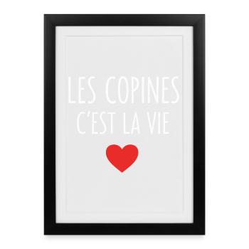 Les Copines C'est Laie Copine Meilleures Amies - Affiche encadrée (27 × 37 cm) - noir - Devant