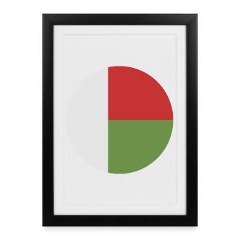 Round Madagascar flag - Framed poster (27 × 37 cm) - black - Front