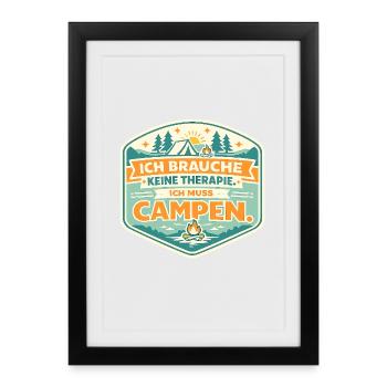 Camping humor: Goodbye therapy - Framed poster (27 × 37 cm) - black - Front