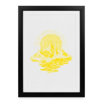 Sun wreath over mountain lake - Framed poster (27 × 37 cm) - black - Front