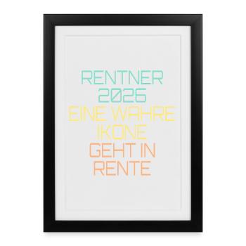 Pensioner 2026 Icon Pension - Framed poster (27 × 37 cm) - black - Front